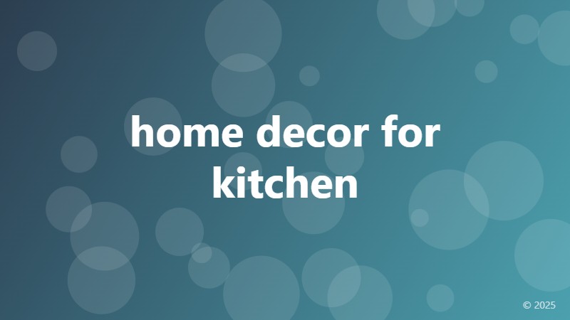 home decor for kitchen