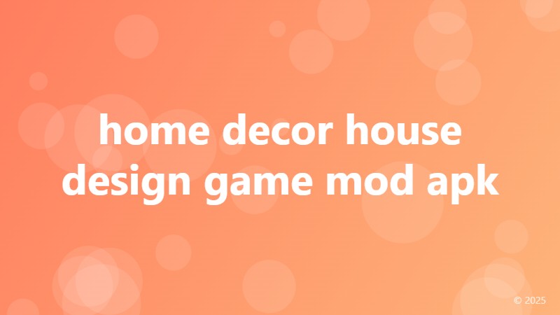 home decor house design game mod apk
