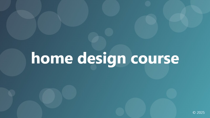 home design course