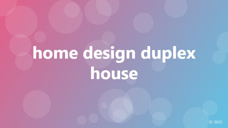 home design duplex house