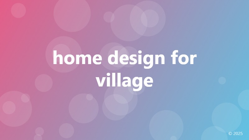 home design for village