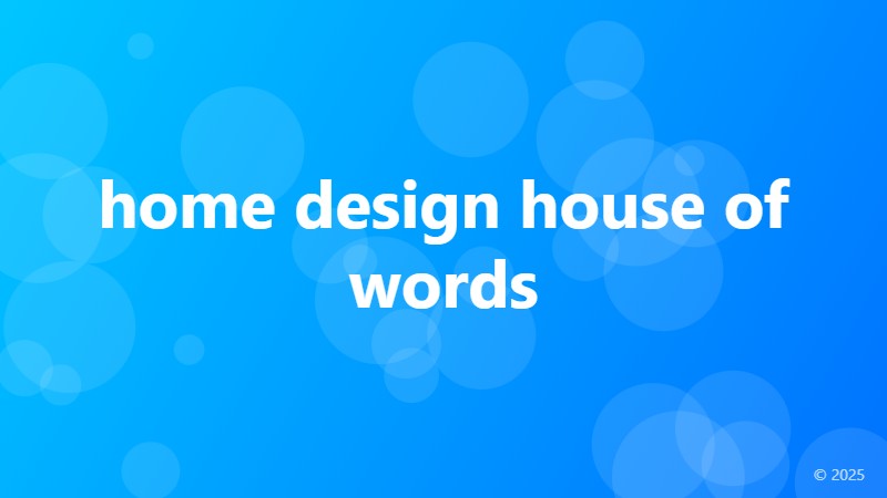 home design house of words