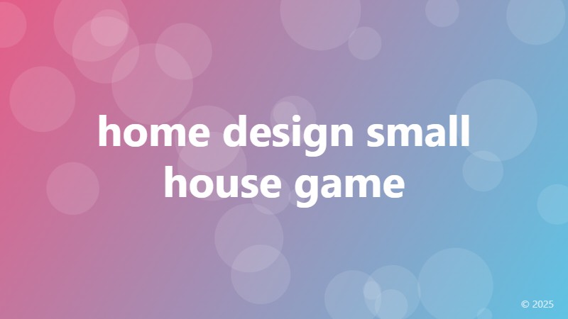 home design small house game