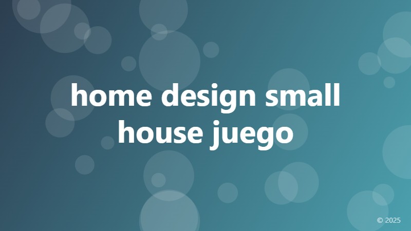 home design small house juego