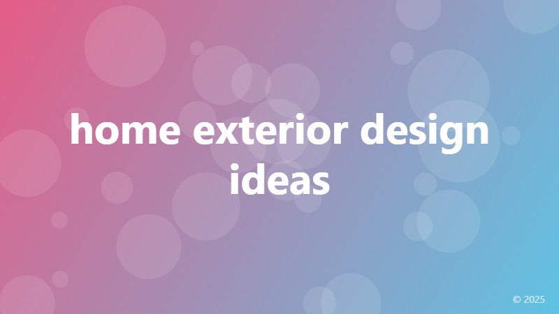 home exterior design ideas