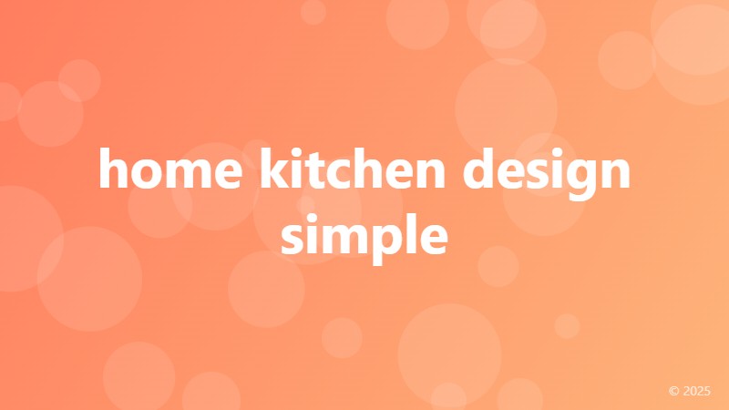 home kitchen design simple