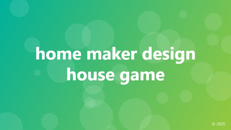 home maker design house game