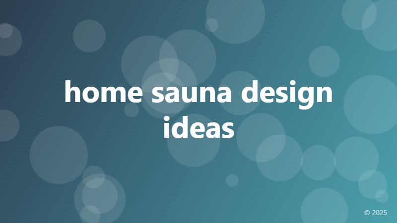home sauna design ideas