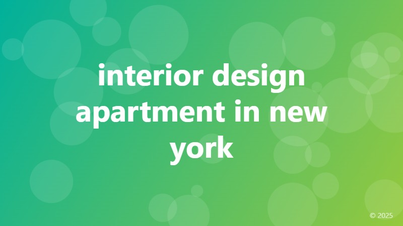 interior design apartment in new york