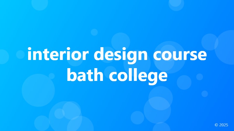 interior design course bath college