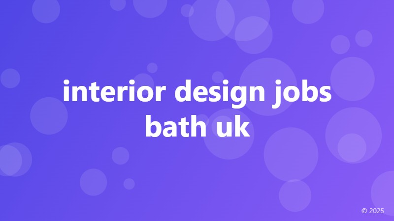 interior design jobs bath uk