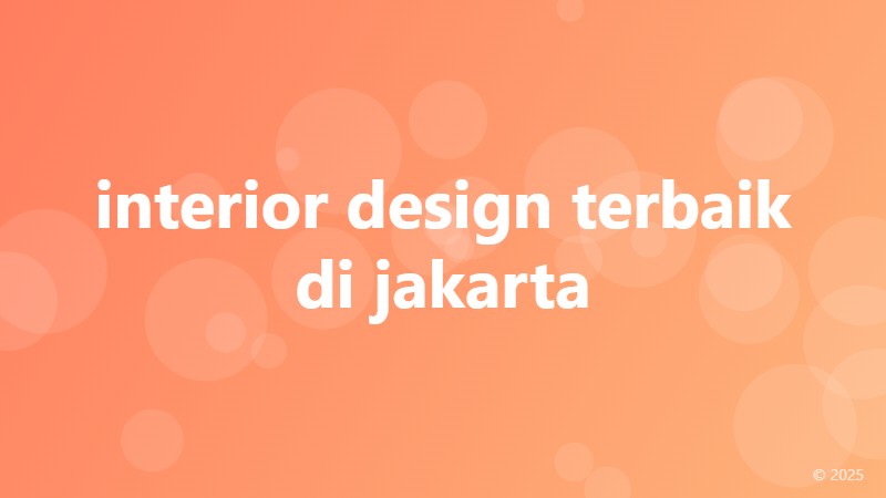 interior design terbaik di jakarta