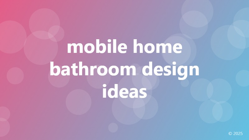 mobile home bathroom design ideas